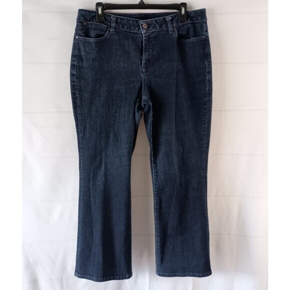 Talbots Curvy Boot Jeans Women’s 14P Petite 32x28 Blue Denim Stretch Excellent - Picture 1 of 8